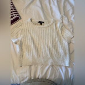 Kendall & Kylie White Ribbed Crop Top